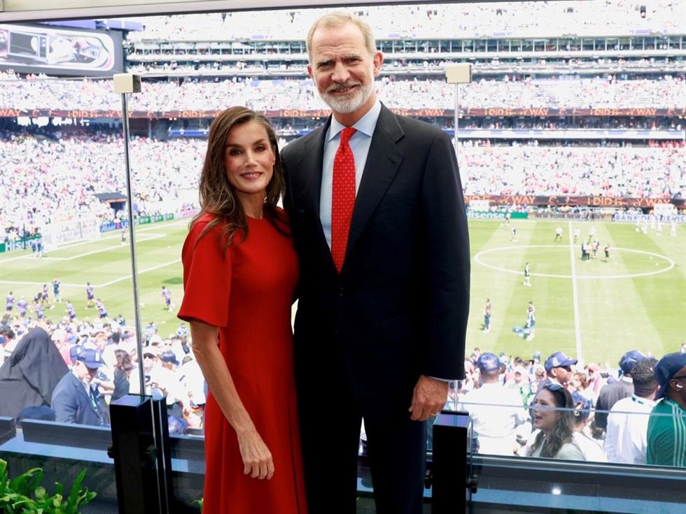 Los Reyes Felipe y Letizia durante la final del Mundial
