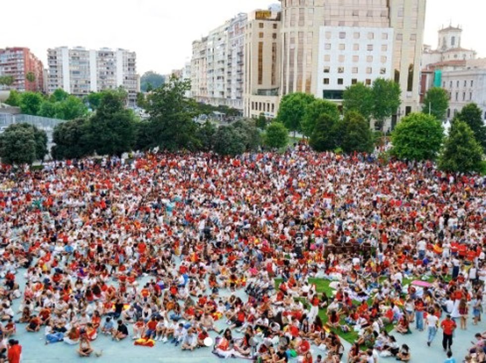 Imagn del anfiteatro del Centro Botín durante la proyección de la semifinal del Mundial 2026