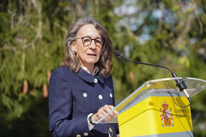 Archivo - Arquivo - A nova delegada do Governo no País Basco, Marisol Garmendia, discursa durante a cerimônia de posse do cargo, na Delegação do Governo, em 21 de março de 2024, em Vitoria-Gasteiz, Álava, País Basco (Espanha). Marisol Garmendi
