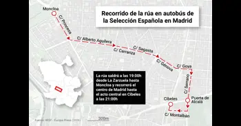 Recorrido de la selección española en Madrid hoy: horario, ruta y cortes de tráfico por la celebración del Mundial 2026