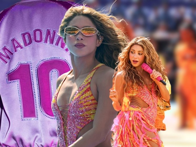 Los espectaculares trajes de Shakira y Madonna hechos con diamantes en la final del Mundial