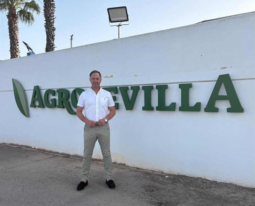 El vicesecretario de Desarrollo Rural y coordinador de la Sierra Sur del Partido Popular de Sevilla, Juan Jiménez, en Agro Sevilla
