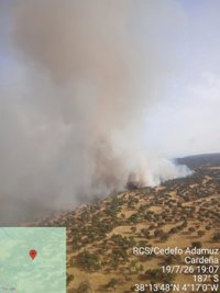 Controlado el incendio forestal del paraje Venta del Charco en Cardeña (Córdoba)