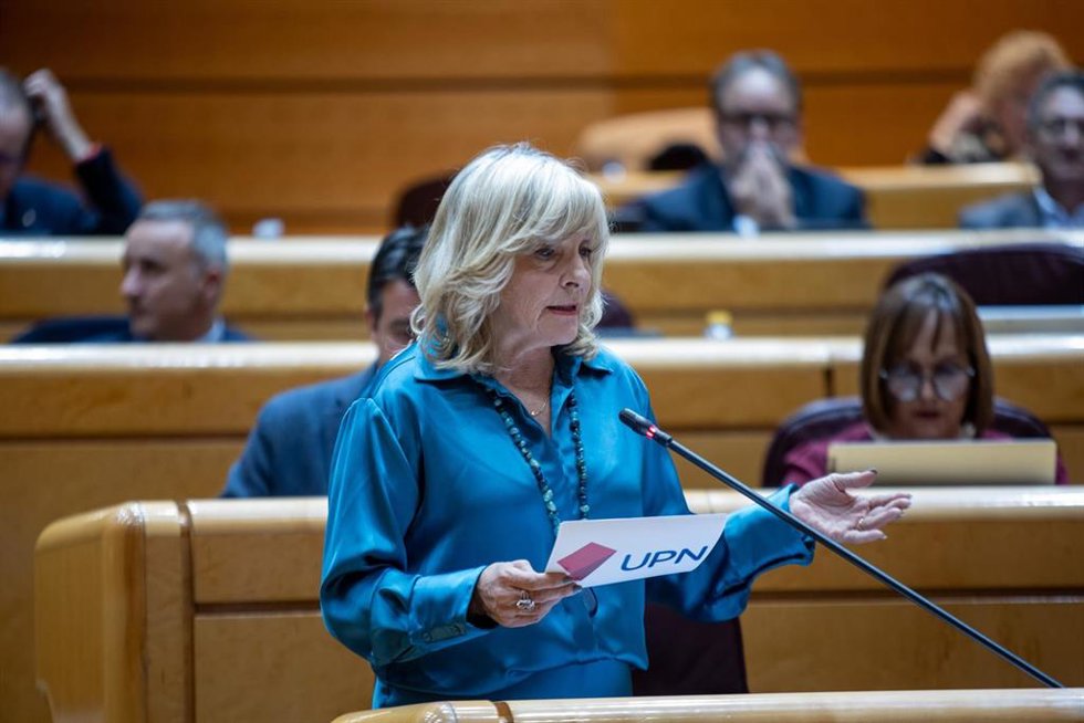 Archivo - La senadora de Unión del Pueblo Navarro (UPM), María Caballero.