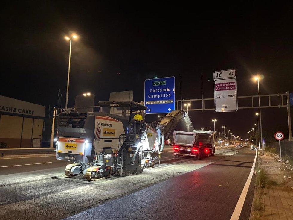 Renovación del firme de la autovía A-357 de acceso a Málaga