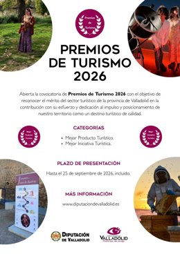 Cartel de la convocatoria de los VI Premios de Turismo de la Diputación de Valladolid.