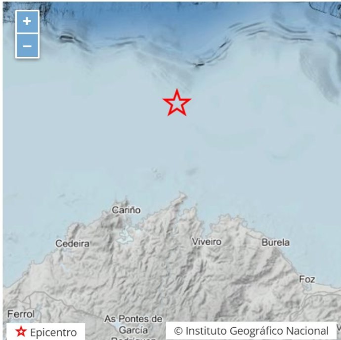 Temblor en el Cantábrico frente a Estaca de Bares