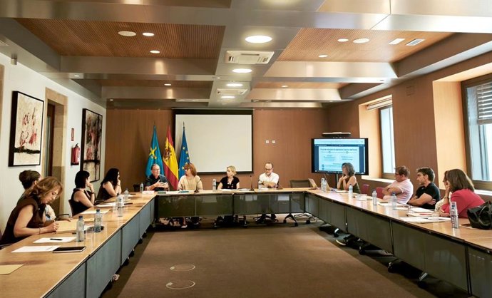 Sesión de trabajo celebrada hoy en Oviedo.
