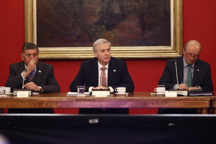 Santiago 20 de julio 2026. El Presidente de la Republica, Jose Antonio Kast, encabeza el sexto Consejo de Gabinete, en el Palacio de La Moneda. Dragomir Yankovic/Aton Chile