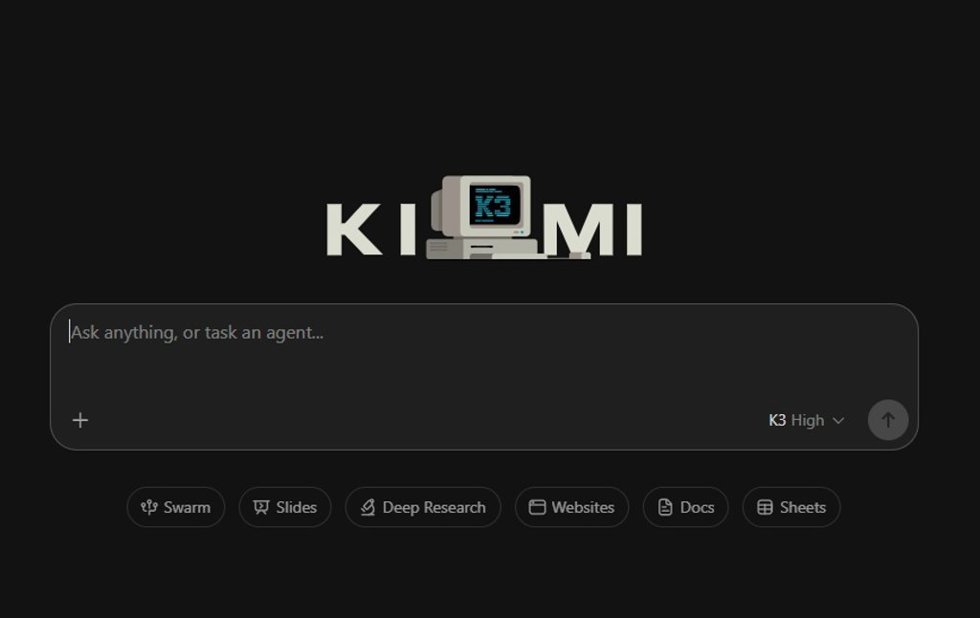 Interfaz del chatbot Kimi con el modelo Kimi K3