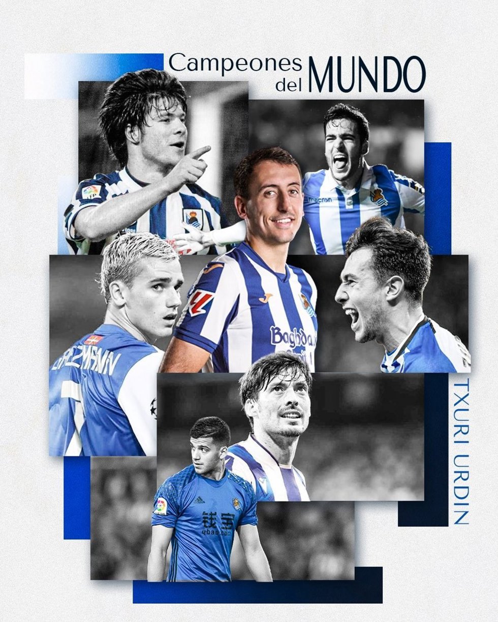 La Real Sociedad se felicita de tener ya siete campeones del mundo que han jugado con la camiseta txuri urdin