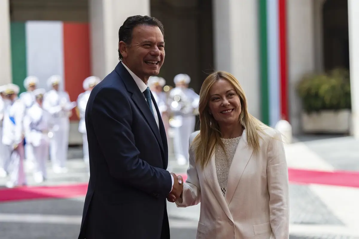 Luís Montenegro e Giorgia Meloni