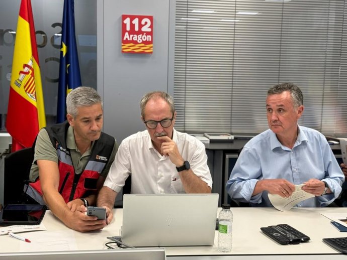 Reunión del CECOPI en la Sala de Crisis del 112.