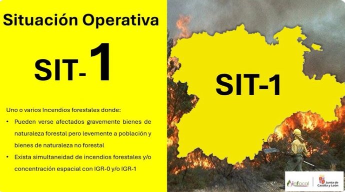 Cartel informativo con la declaración de la Situación Operativa 1.