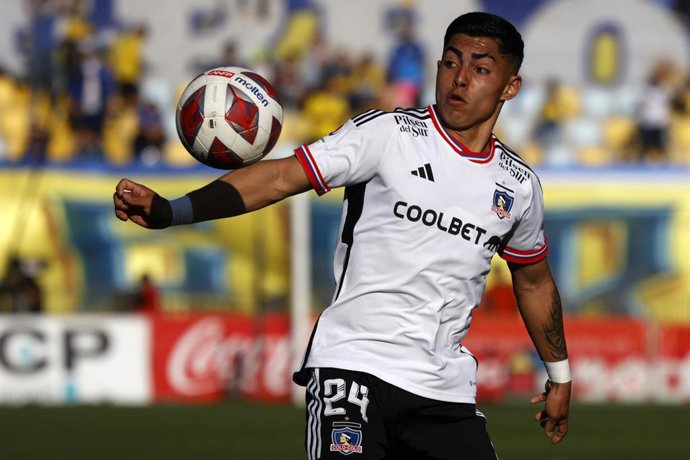 Archivo - Futbol, Everton vs Colo Colo. Fecha 20, campeonato Nacional 2023. El jugador de Colo Colo Jordhy Thompson es fotografiado durante el partido de primera division contra Everton disputado en el estadio Sausalito de Vina del Mar, Chile. 06/08/2023 