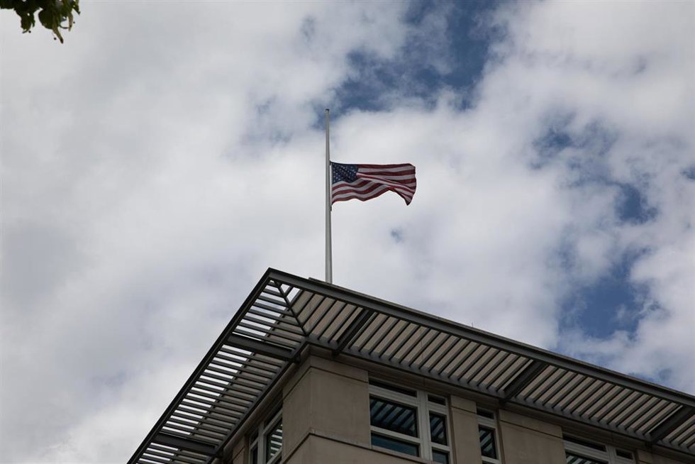 Vista exterior de la embajada de Estados Unidos en Berlín, Alemania