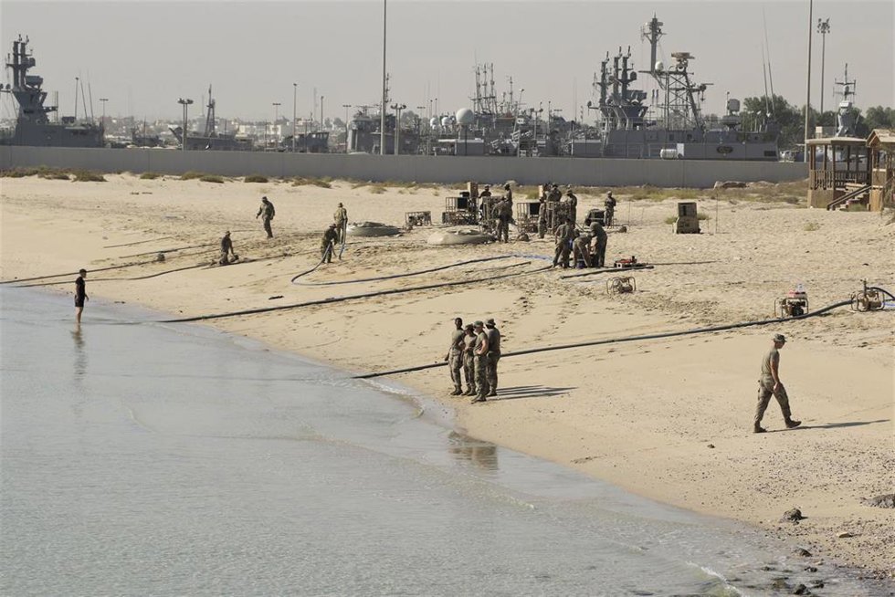 Archivo - Militares estadounidenses en una base naval frente al golfo Pérsico en Kuwait
