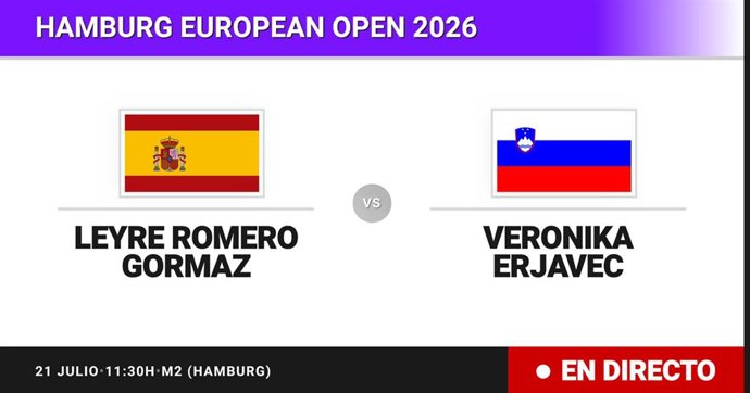 Leyre Romero Gormaz - Veronika Erjavec: resumen y estadísticas del partido de Dieciseisavos de final de Hamburg European Open