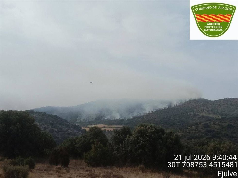 El incendio forestaql de Ejulve ha quemado ya 1.100 hectáreas.