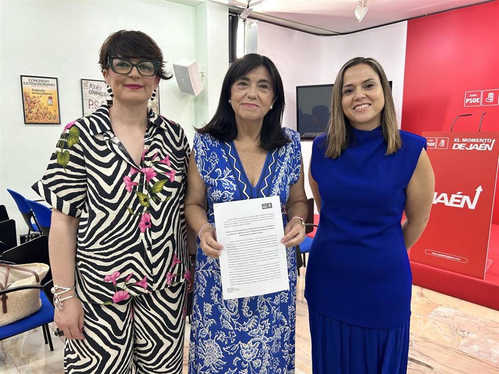 La diputada Francisca Medina con la moción presentada por el Grupo Socialista en la Diputación de Jaén