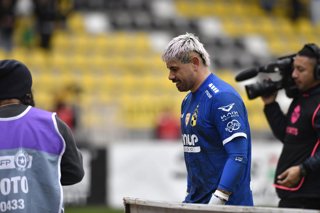Futbol, Coquimbo Unido vs Union La Calera. Semifinales, Copa de la Liga 2026. El jugador de Coquimbo Unido Diego Sanchez, es fotografiado al termino de un partido copa de la liga disputado en el estadio Francisco Sanchez Rumoroso en La Serena,