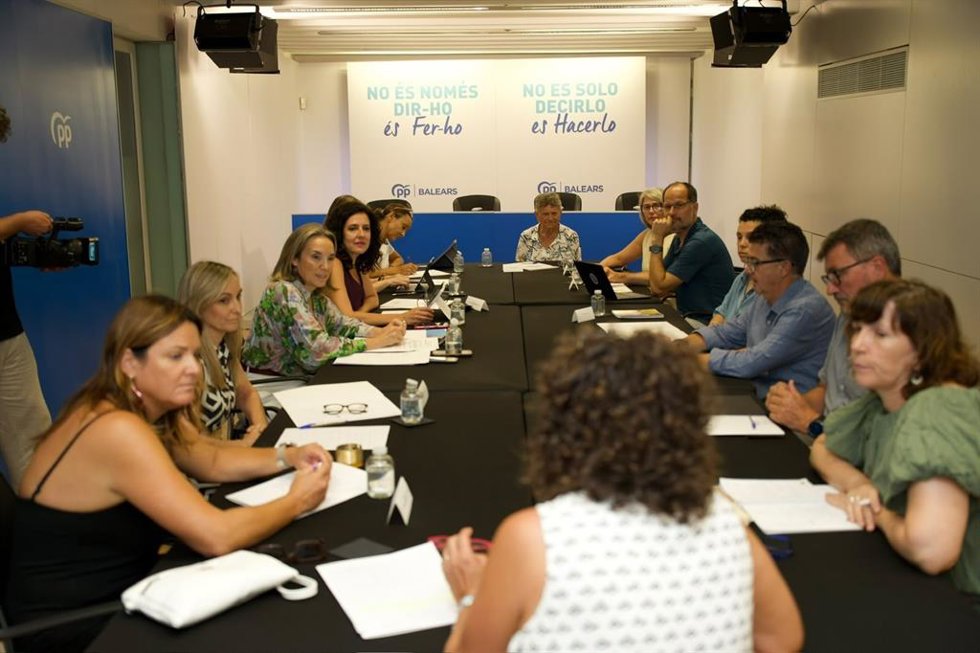 La vicesecretaria de Regeneración Democrática del PP, Cuca Gamarra, se reúne con representantes de entidades sociales de Baleares para presentarles sus propuestas para proteger a los menores en los entornos digitales.