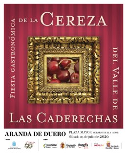 Cartel de la Fiesta Gastronómica de la Cereza Calderecha.