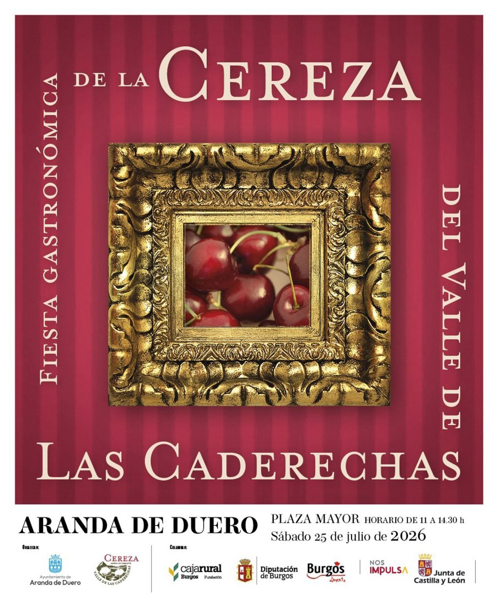 Cartel de la Fiesta Gastronómica de la Cereza Calderecha.