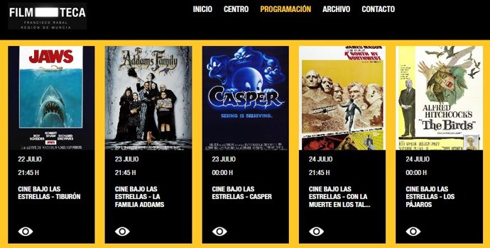 El cine de verano en el Parque de Fofó (Murcia) ofrece esta semana cuatro clásicos con entrada gratuita