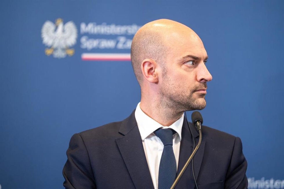El ministro de Exteriores de Francia, Jean-Noel Barrot, durante un reciente viaje a Polonia. 