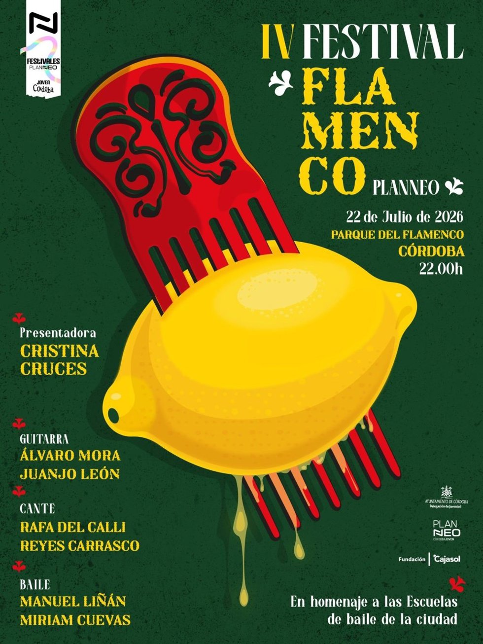 Cartel del IV Festival Flamenco Planneo de Córdoba, que se va a celebrar este miércoles, a partir de las 22,00 horas, en el Parque del Flamenco.