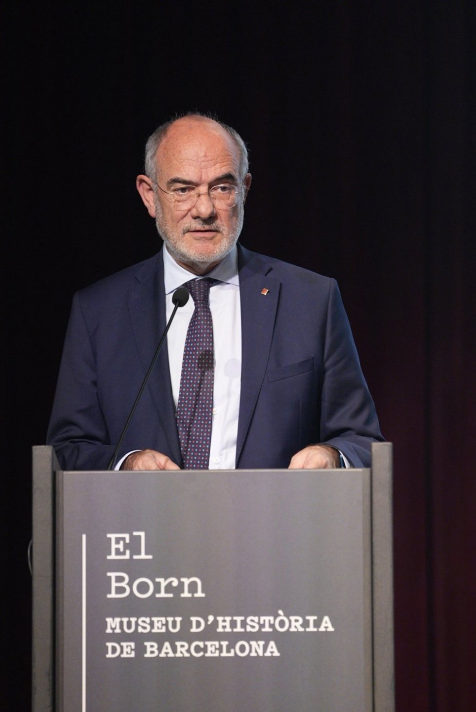 El conseller de Unión Europea y Acción Exterior, Jaume Duch, en la presentación de la campaña 'Catalunya, casa palestina'