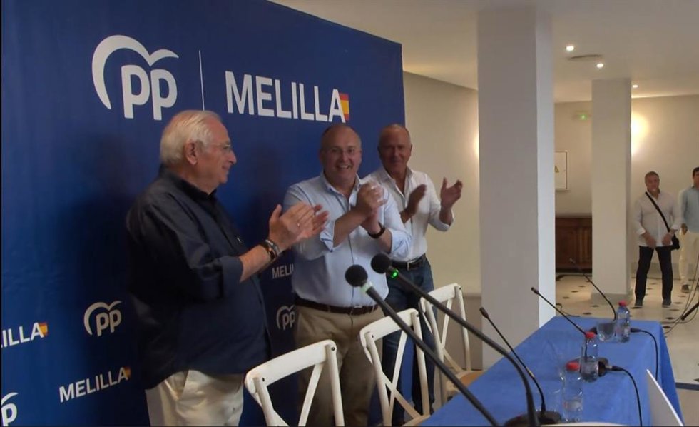 El secretario general del Partido Popular (PP), Miguel Tellado, en la Junta Directiva del PP de Melilla.