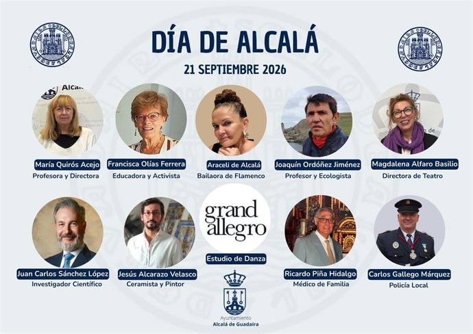 Recopilación de los diez galardonados en los Premios Ciudad Alcalá 2026 de Alcalá de Guadaíra (Sevilla).
