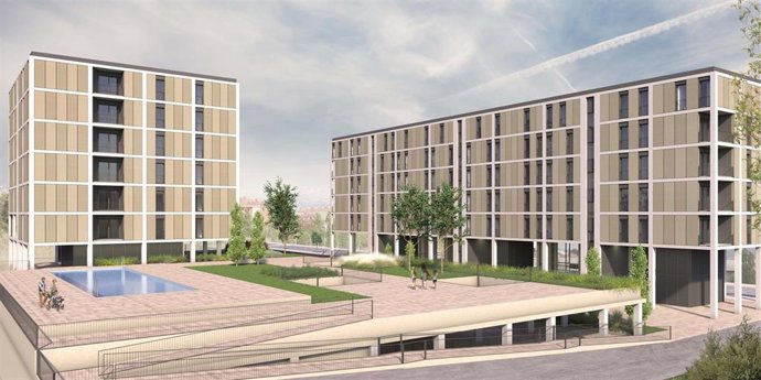 Archivo - Proyecto de  Metrovacesa del Residencial Mirador de Montserrat,en Manresa (Barcelona), diseñado por Trias de Bes Arquitectura