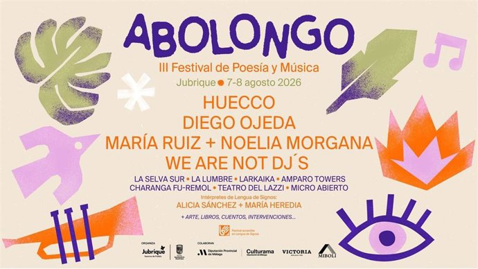 Cartel de la III edición de su festival de música y poesía 'Abolongo' en Jubrique