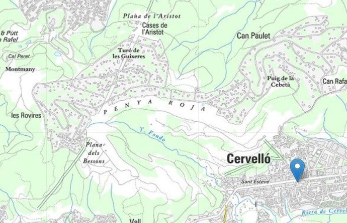 Mapa de la zona de Cervelló