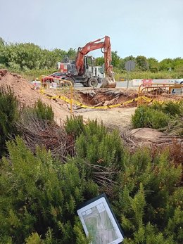 Obra en el col·lector de l'EPSAR a La Pobla de Farnals