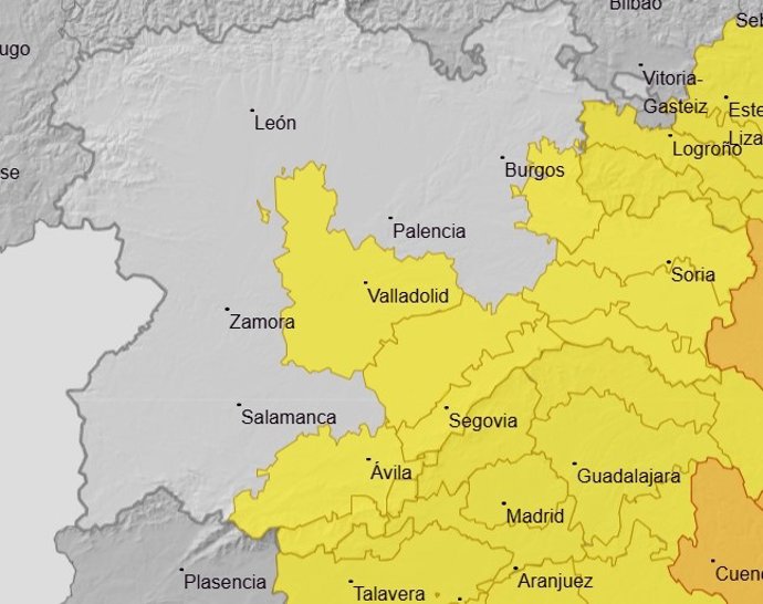 Avisos meteorológicos en Castilla y León para el 23 de julio de 2026.