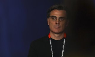 LOS ANGELES, June 26, 2026  -- Vincenzo Montella, head coach of Trkiye, is seen before a group D match between the United States and Trkiye at the 2026 FIFA World Cup at Los Angeles Stadium in Los Angeles, the United States, June 25, 2026.