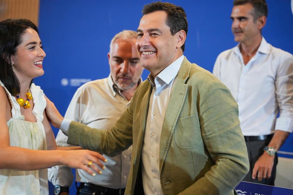 El presidente de la Junta y del PP-A, Juanma Moreno, este miércoles en la Junta Directiva Autonómica del PP-A, en Sevilla
