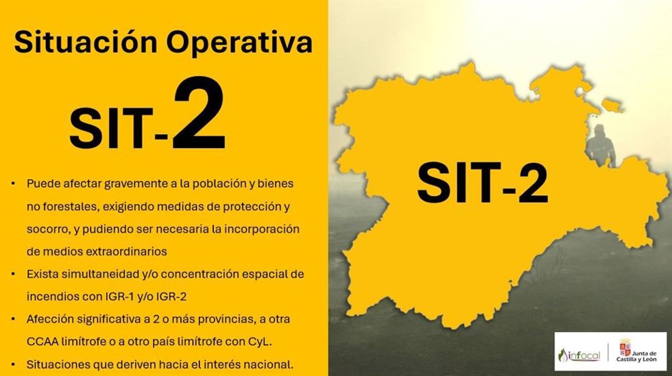 La Junta declara la Situación Operativa 2 del Infocal en CyL
