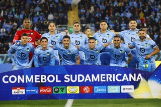Futbol, O'Higgins vs Sao Paulo. Copa Sudamericana 2026. El equipo de O'Higgins es fotografiado durante el partido del Grupo C de la Copa Sudamericana disputado en el estadio El Teniente en Rancagua, Chile. 07/05/2026 Dragomir