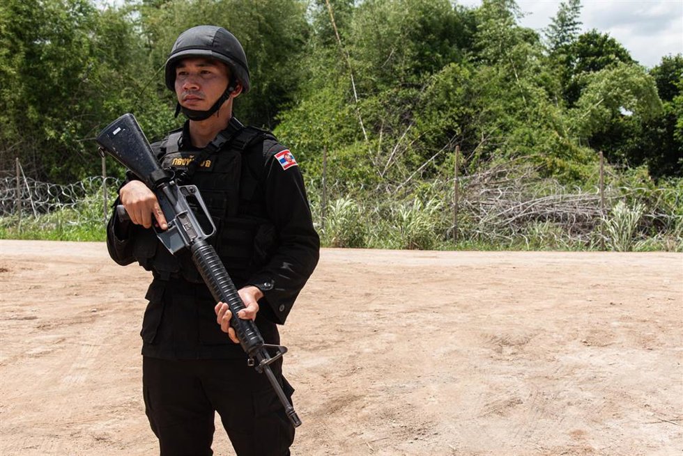 Imagen de archivo de un militar tailandés en la frontera.