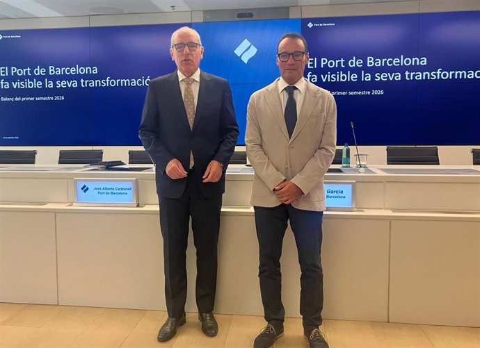 El presidente del Puerto de Barcelona, José Alberto Carbonell, y el director general, Àlex Garcia