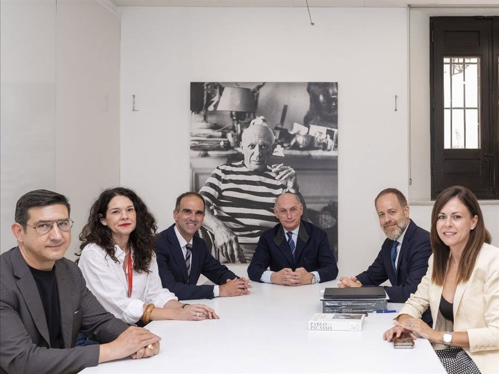 David Navas, delegado del Consejo Ejecutivo del Museo Picasso Málaga; María José Valverde, jefe de actividades educativas y culturales del Museo Picasso Málaga; Miguel López-Remiro, director artístico del Museo Picasso Málaga; Bernard Ruiz-Picasso