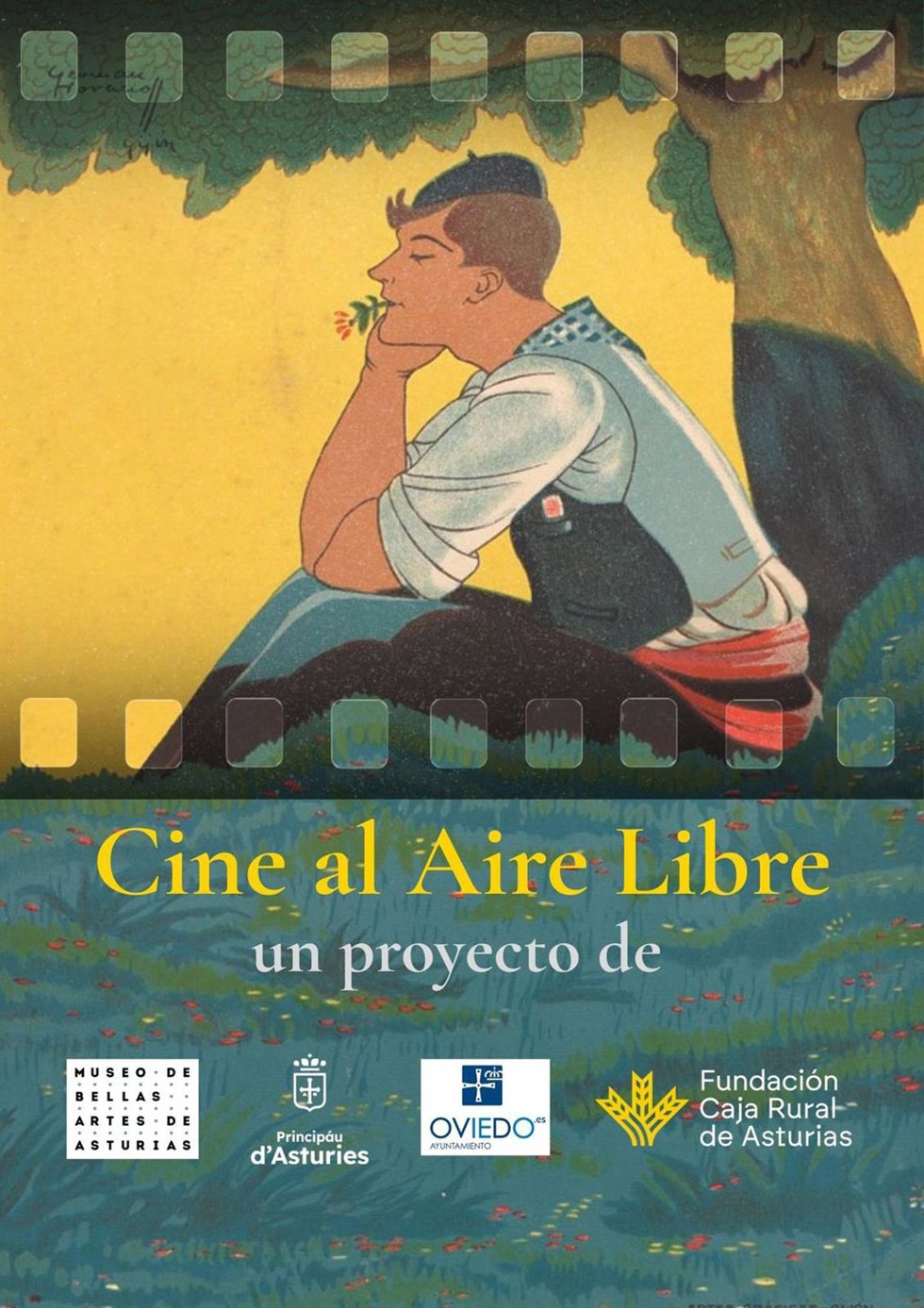 Cartel de cine al aire libre.