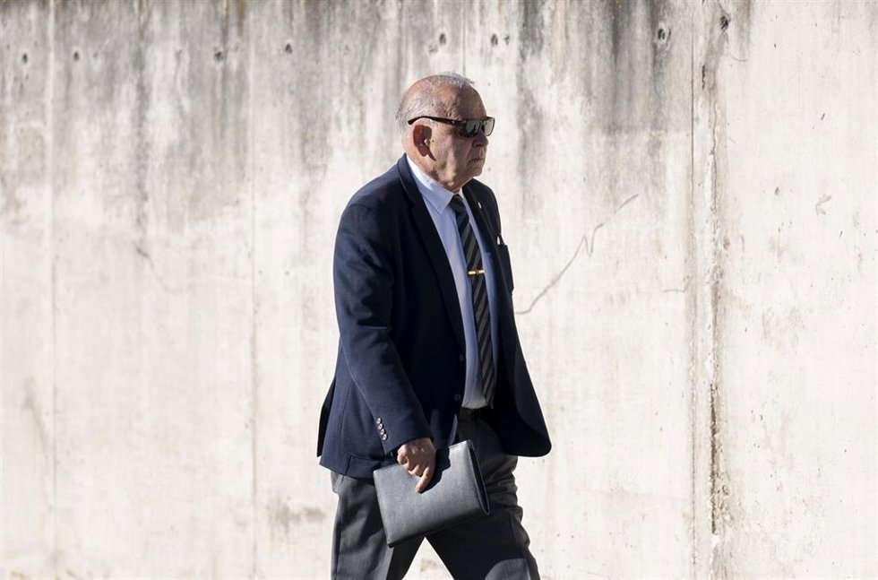 Archivo - El exDAO de la Policía Nacional Eugenio Pino a su llegada al primer día del juicio de la Operación Kitchen, en la Audiencia Nacional, a 6 de abril de 2026, en San Fernando de Henares, Madrid (España). 