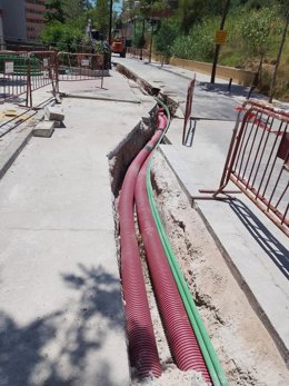 Obras para la red de media tensión en Fuengirola