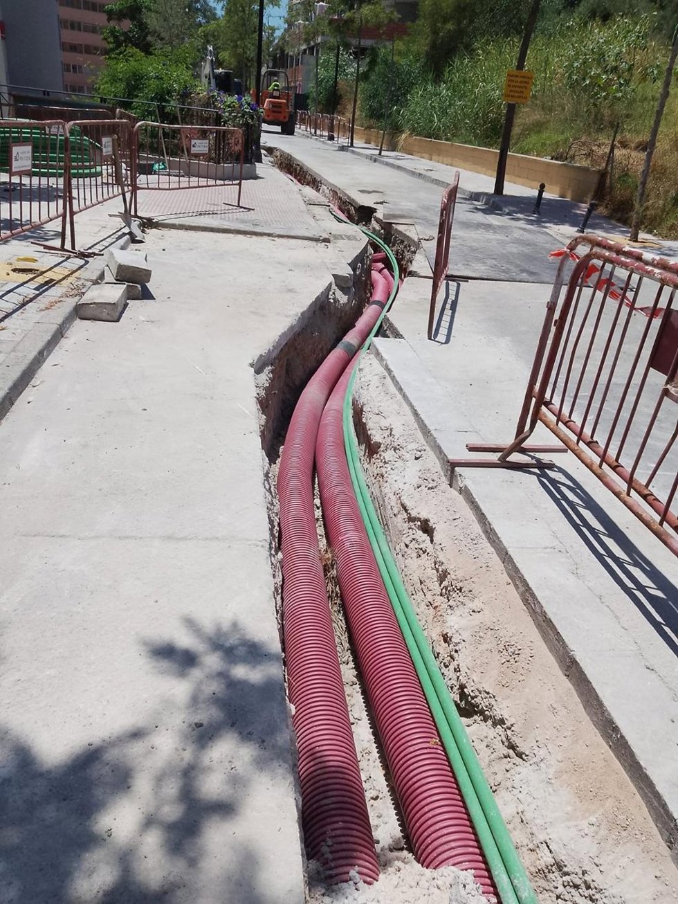 Obras para la red de media tensión en Fuengirola